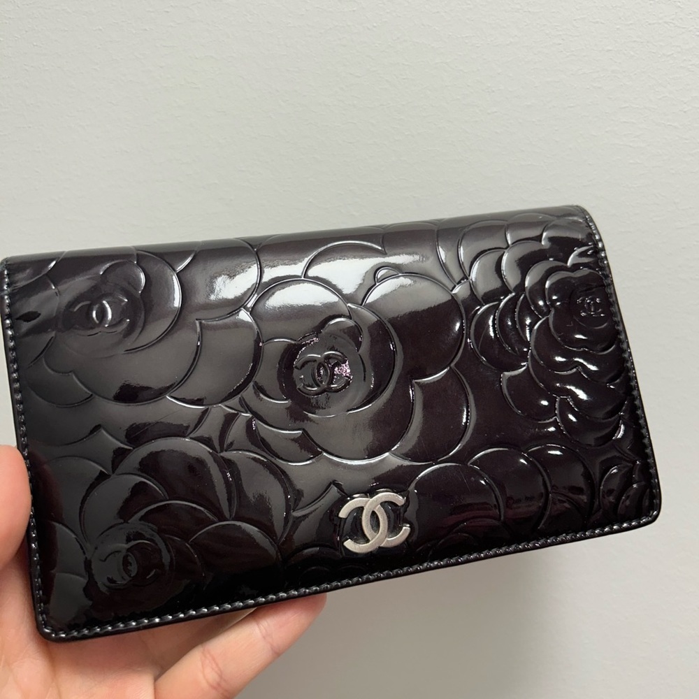 ✨ SOLD💓Authentic CHANEL Black Camellia Long Wallet – Serial 14778852 ✨